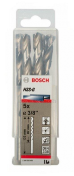 BOSCH ดอกสว่านเจาะเหล็ก HSS-G ขนาด 3/8 นิ้ว (5 ดอก)