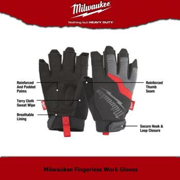 ถุงมือ Milwaukee รุ่น Fingerless (M) #48-22-9741
